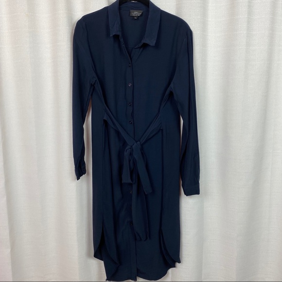 Topshop Dresses & Skirts - TopShop Maternity Blue Button Front Shirtdress